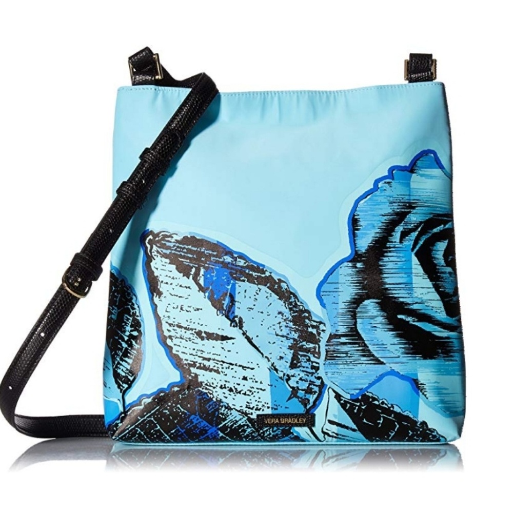 New Vera Bradley Blue Havana Rose Molly Crossbody